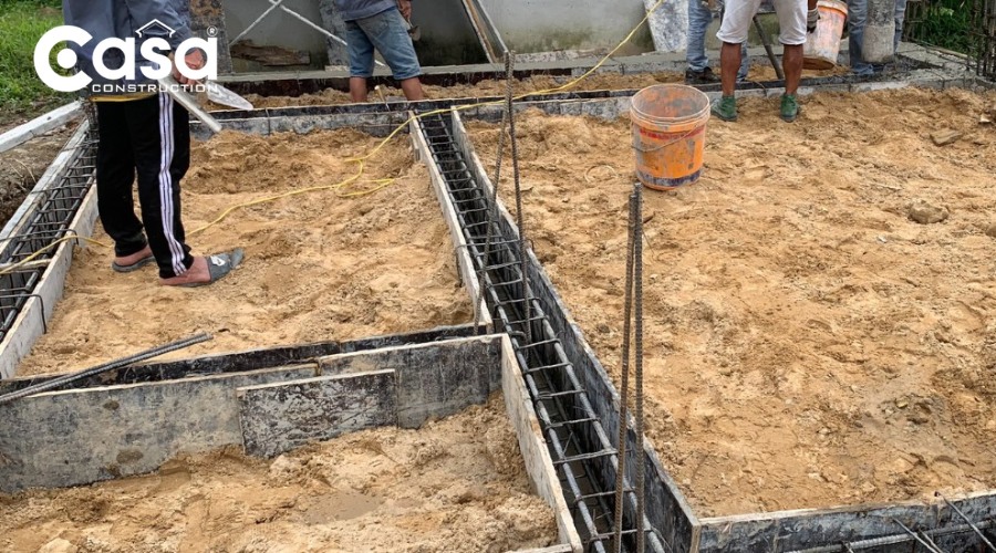 Chuẩn bị vật liệu và cốp pha cho đà kiềng